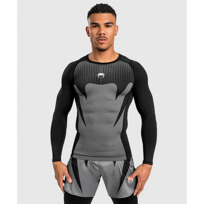 Рашгард - Venum Attack Long Sleeve Rashguard - Black/Grey ​